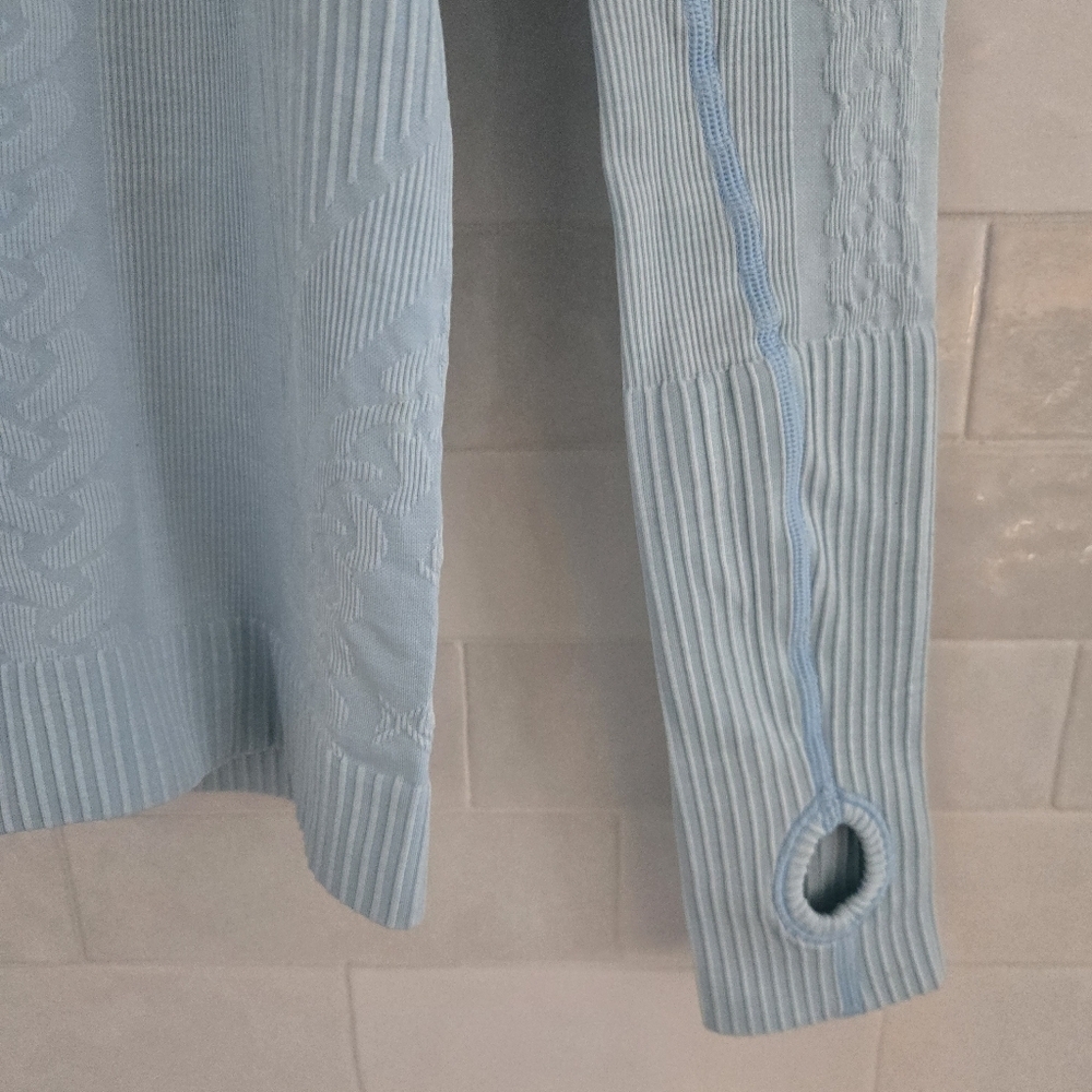 Lululemon Rest Less Pullover Long Sleeve Top Swiftly Heathered Caspian Blue 4 - Picture 5 of 7